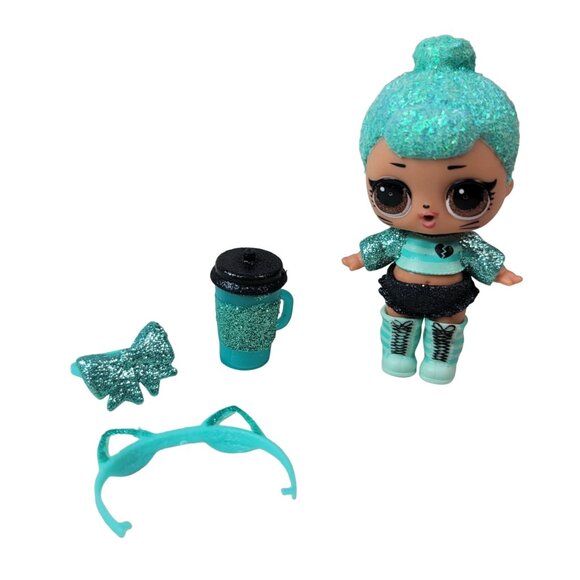 LOL Surprise Doll Troublemaker Aqua Glitter Girl 8 PCS Access Bling Series 2 MGA - Picture 1 of 9